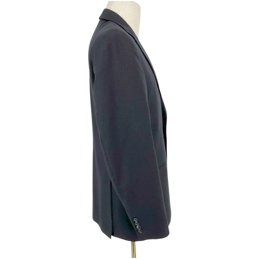JOS A BANK Travelers Collection Mens Navy‎ Pinstripe Wool Suit Jacket Blazer 39R